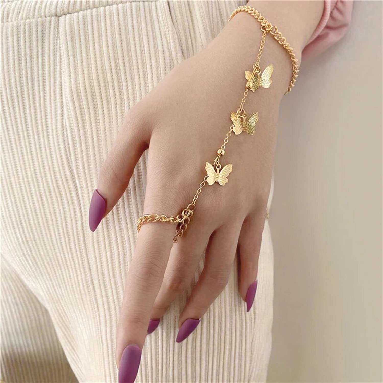 Butterfly Inspired Bracelet Ring Set